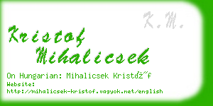 kristof mihalicsek business card